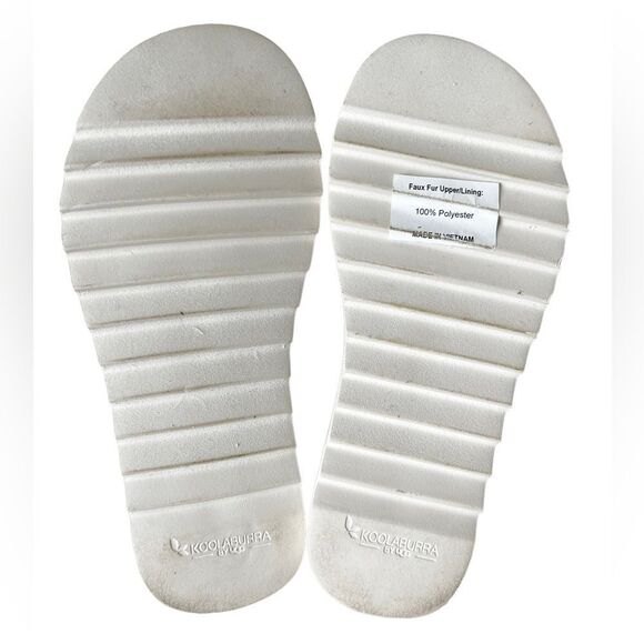 KOOLABURRA BY UGG FUZZ ON FAUX-FUR SLIDE ON BLACK SANDALS - Picture 9 of 12